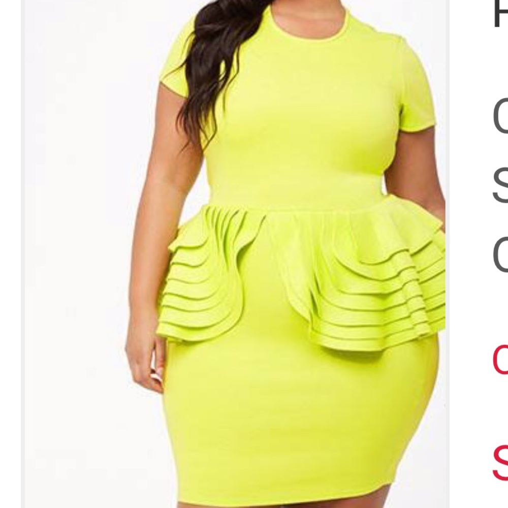 Lime Green Peplum Dress